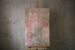 Openwork pink 70-110cm, Mixed technique, canvas, oil, 2015 Yalanzhi